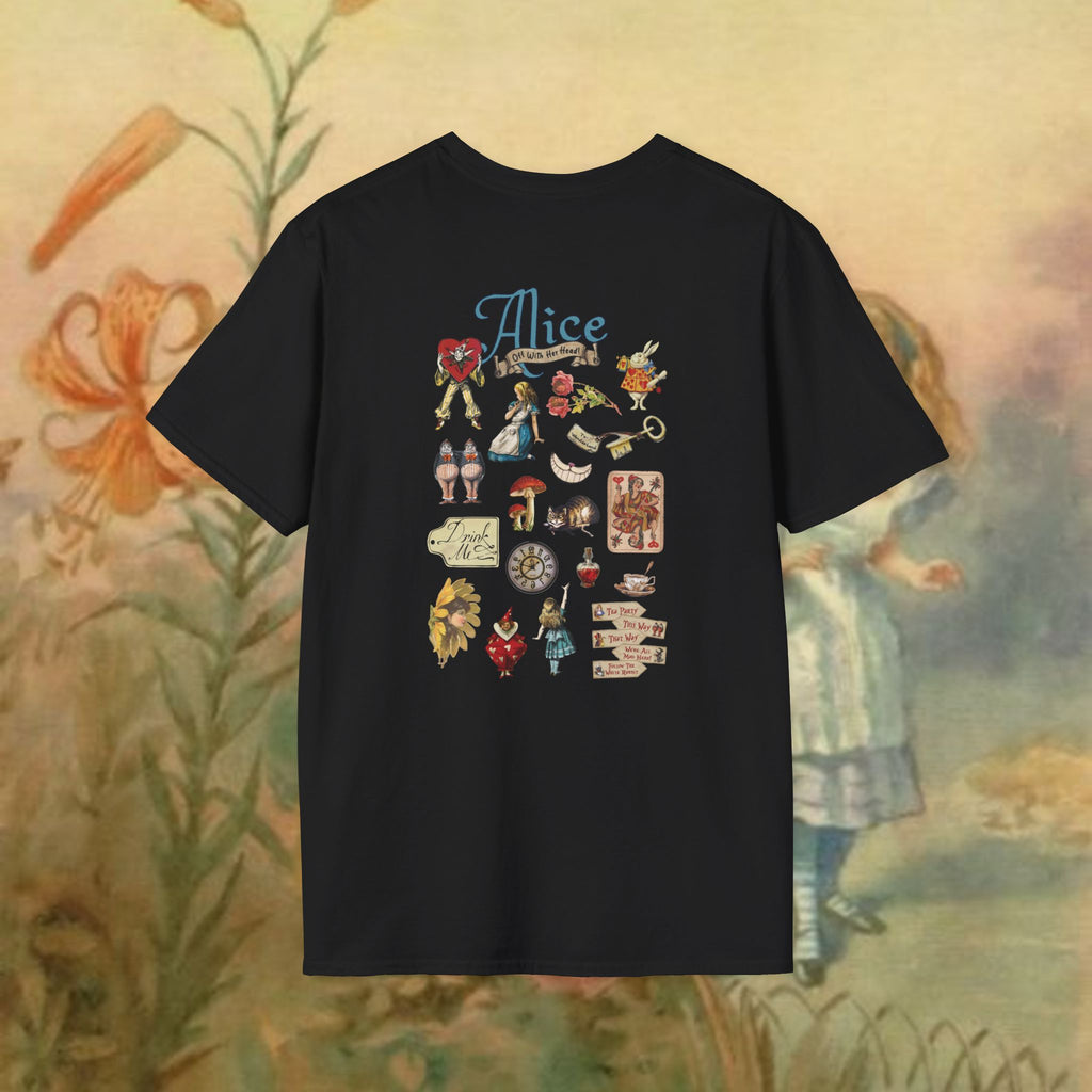 Alice in Wonderland vintage bookish reader unisex graphic tee