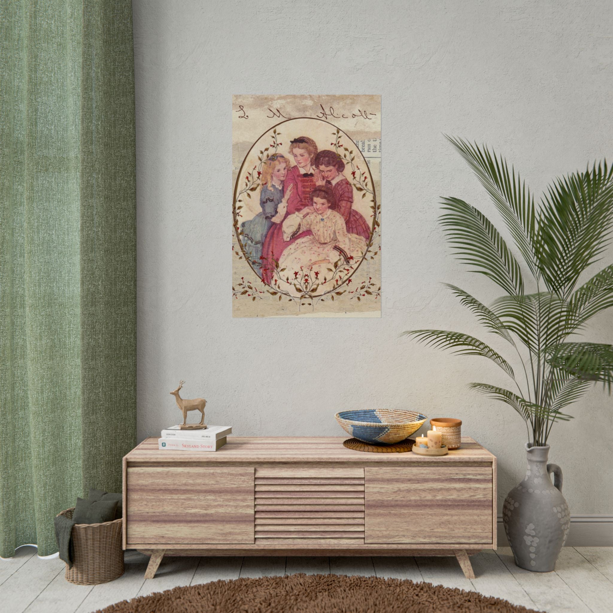 Vintage Little Women Illustration Poster - Rolled Art Print