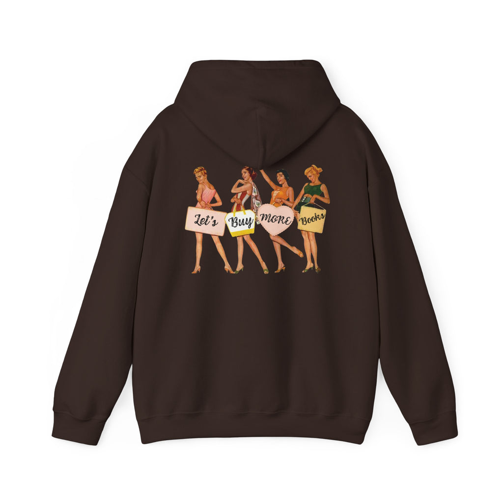 Vintage Book Babe Hoodie — "Let's Buy More Books" Retro Bathing Beauties