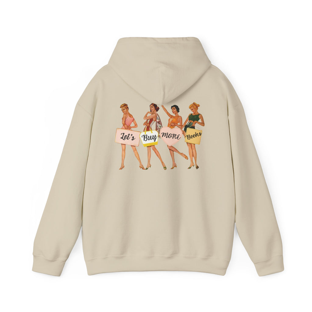 Vintage Book Babe Hoodie — "Let's Buy More Books" Retro Bathing Beauties