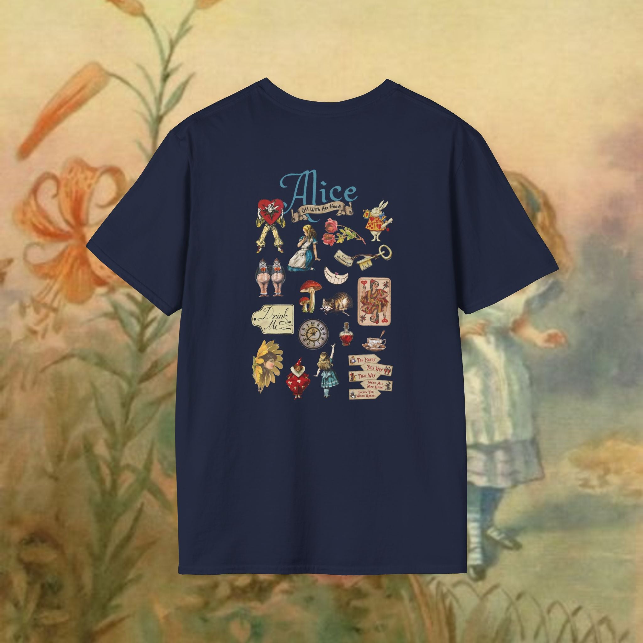 Alice in Wonderland vintage bookish reader unisex graphic tee