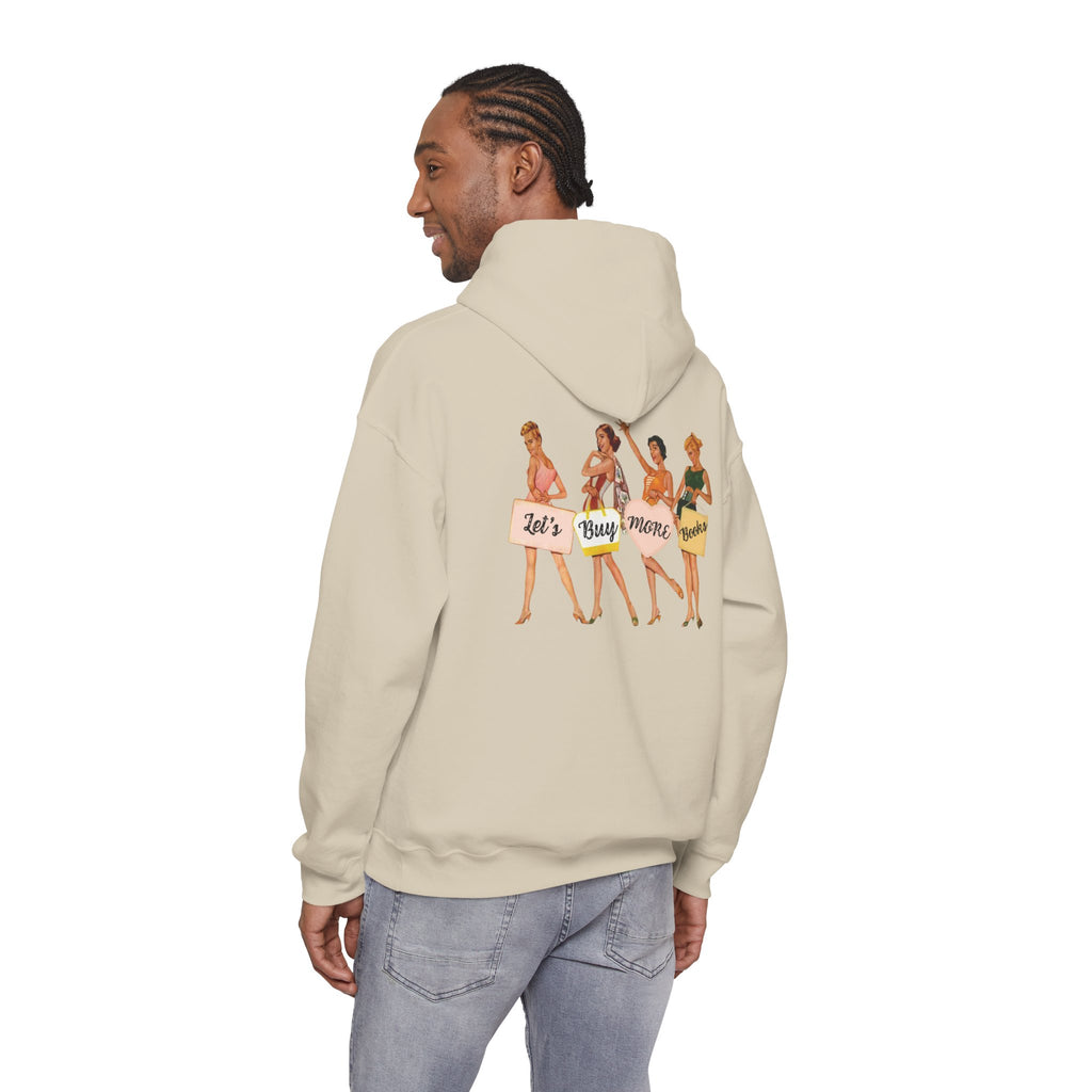 Vintage Book Babe Hoodie — "Let's Buy More Books" Retro Bathing Beauties