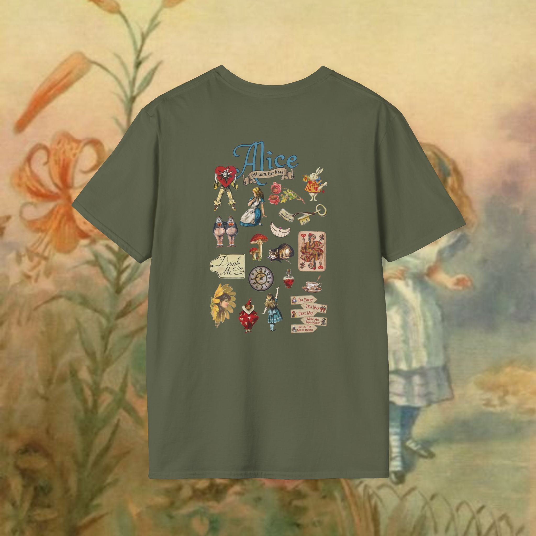 Alice in Wonderland vintage bookish reader unisex graphic tee