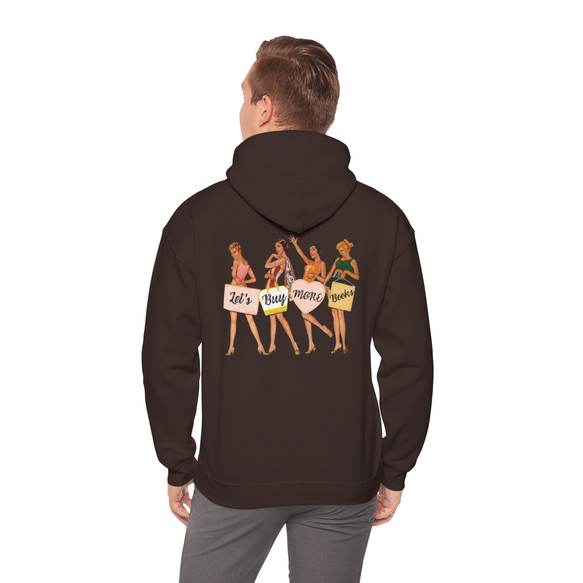 Vintage Book Babe Hoodie — "Let's Buy More Books" Retro Bathing Beauties