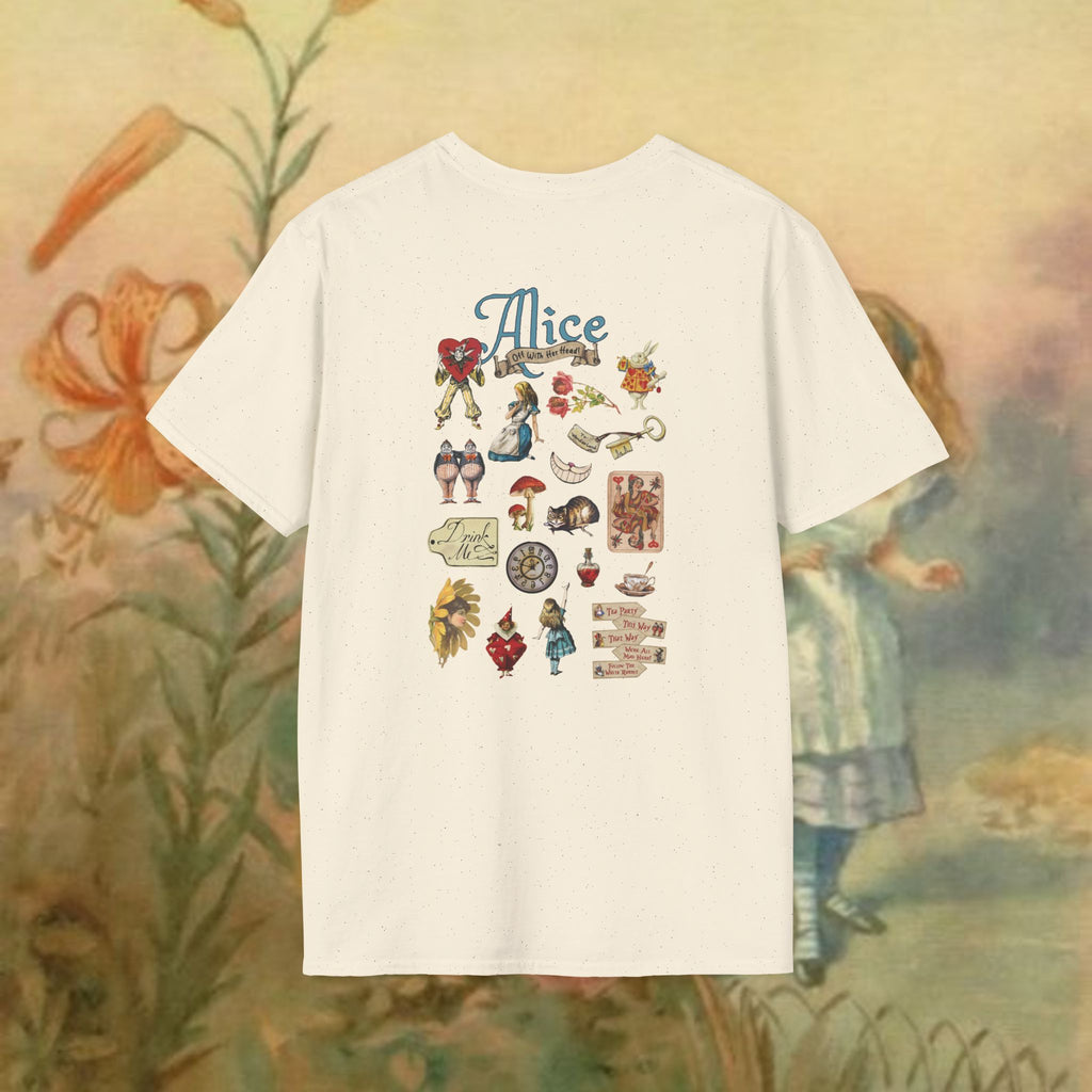 Alice in Wonderland vintage bookish reader unisex graphic tee