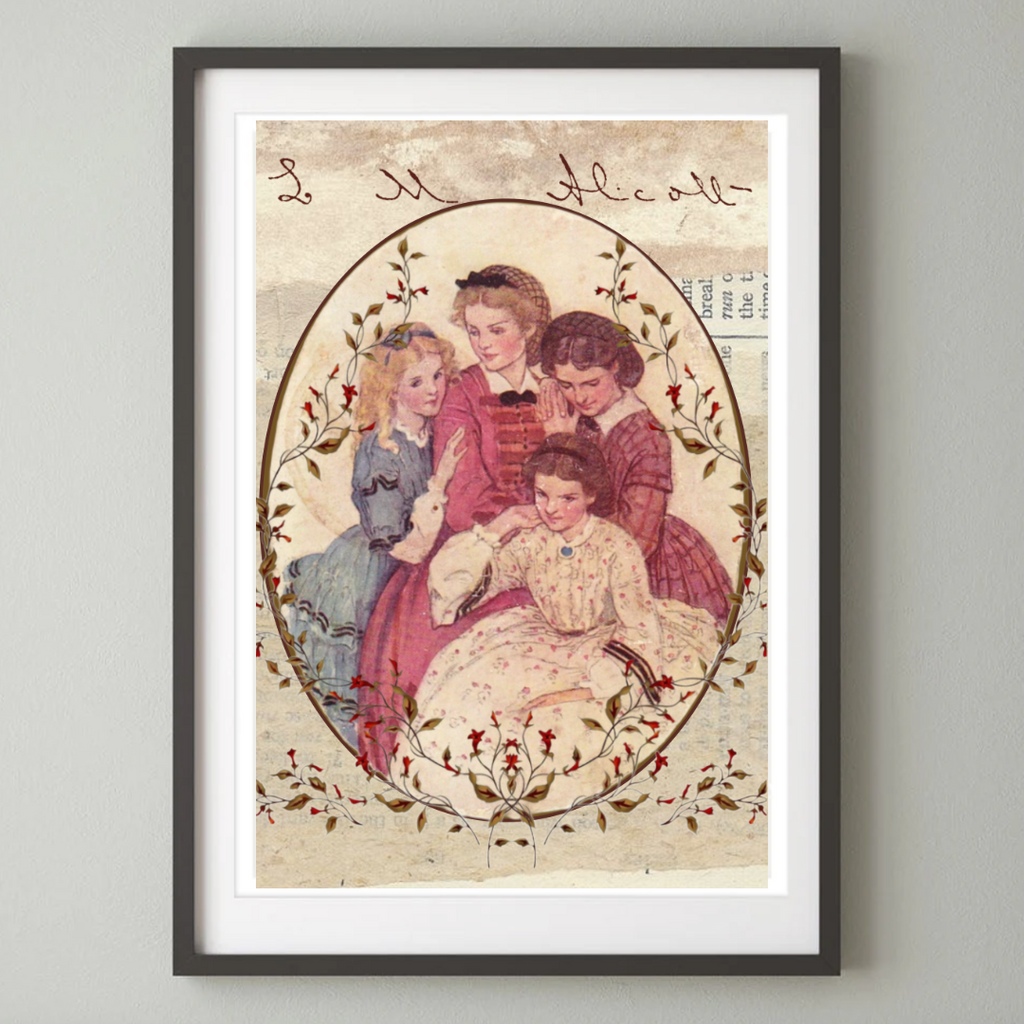 Timeless Literary Elegance — A Set of Three Classic Women Author Art Prints (Alcott, Brontë, Austen)
