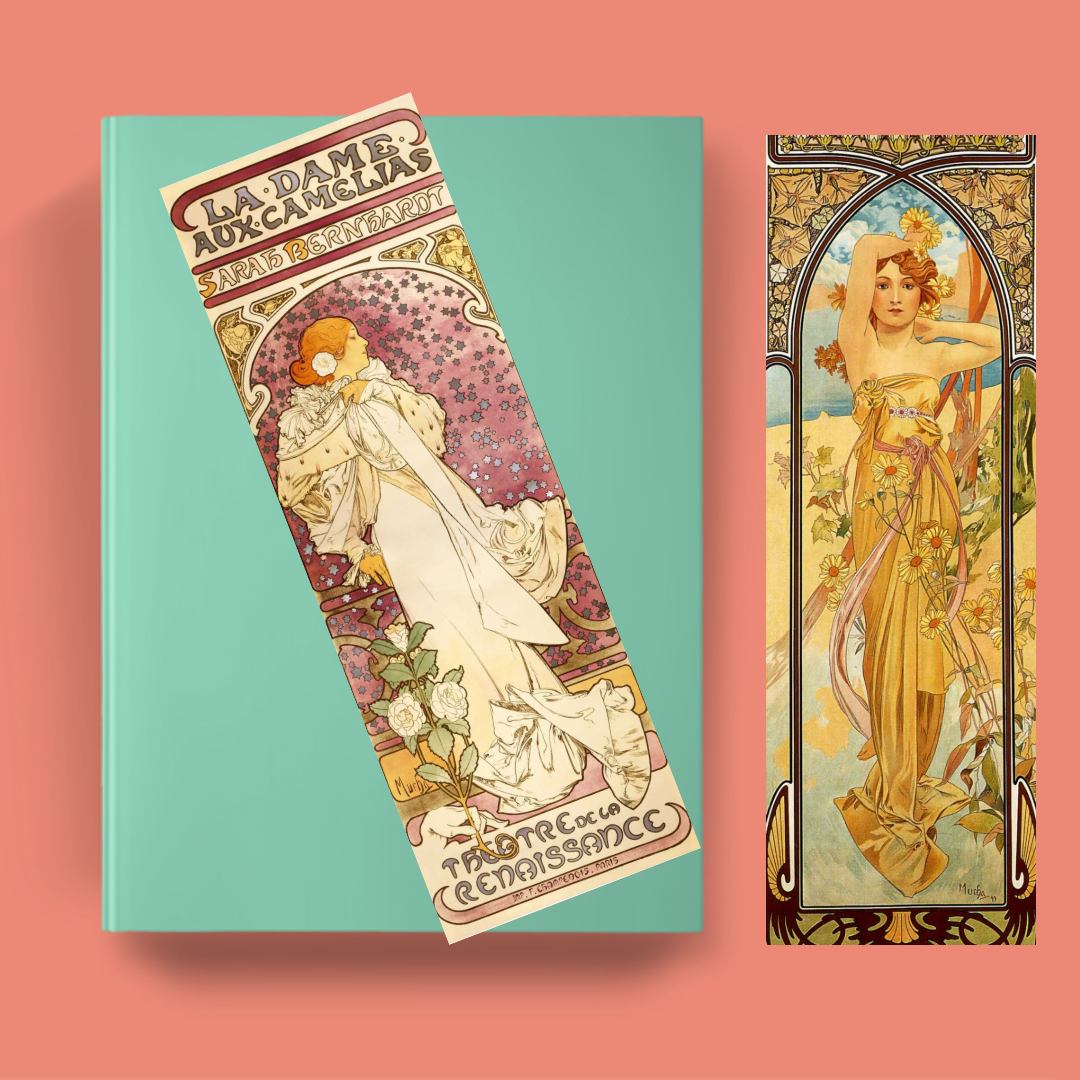 Art Nouveau Bookmarks – Set of 5 Whimsical Printable Digital Download