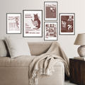 Set of 5 Retro Public Library info posters for home library wall art decor digital download