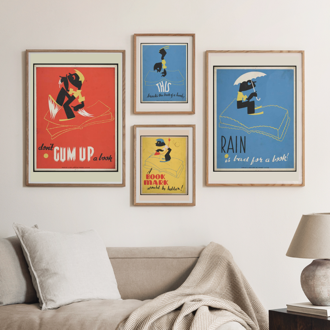 Retro Vintage Chicago Book Posters – Digital Download Set of 5