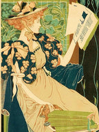 Art Nouveau Women Reading Prints – Set of 5 Digital Download Wall Art