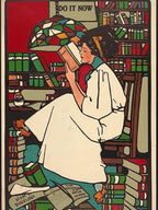 Art Nouveau Women Reading Prints – Set of 5 Digital Download Wall Art